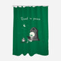 Skeleton Reading-None-Polyester-Shower Curtain-Mattania
