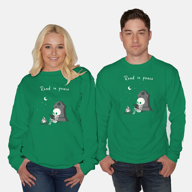 Skeleton Reading-Unisex-Crew Neck-Sweatshirt-Mattania