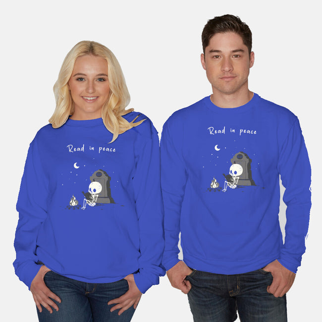 Skeleton Reading-Unisex-Crew Neck-Sweatshirt-Mattania