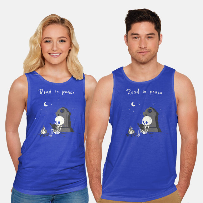 Skeleton Reading-Unisex-Basic-Tank-Mattania