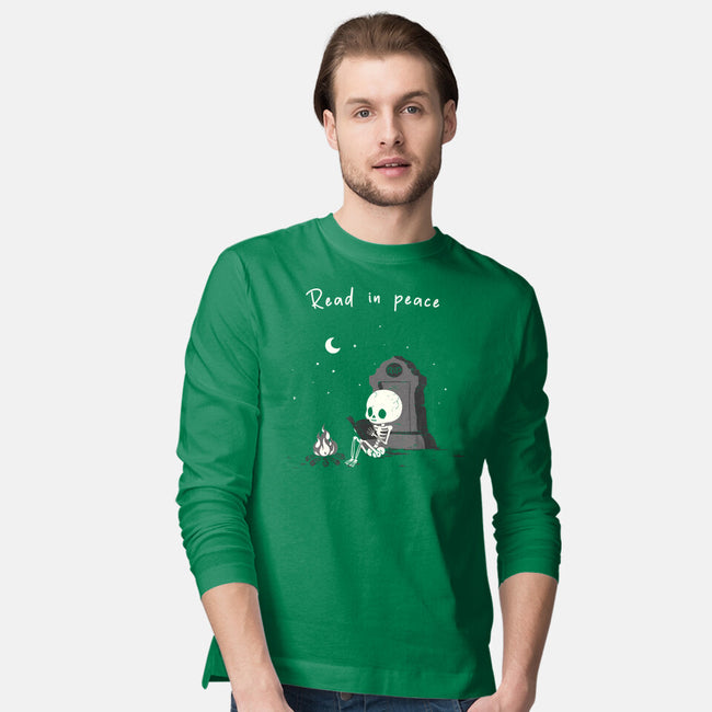 Skeleton Reading-Mens-Long Sleeved-Tee-Mattania