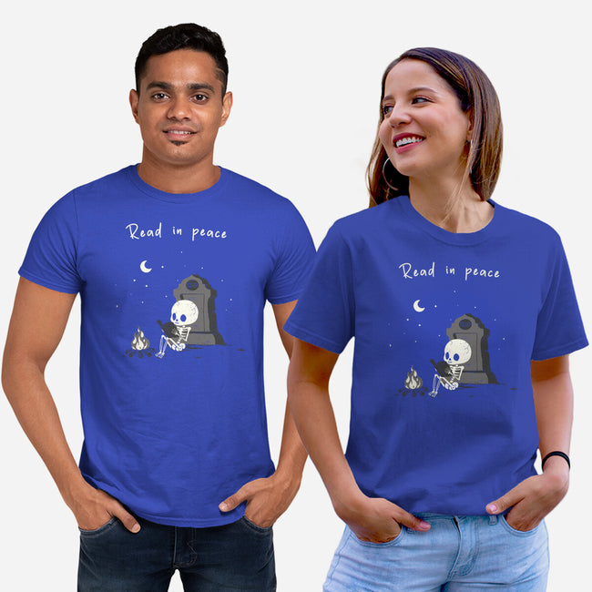 Skeleton Reading-Unisex-Basic-Tee-Mattania