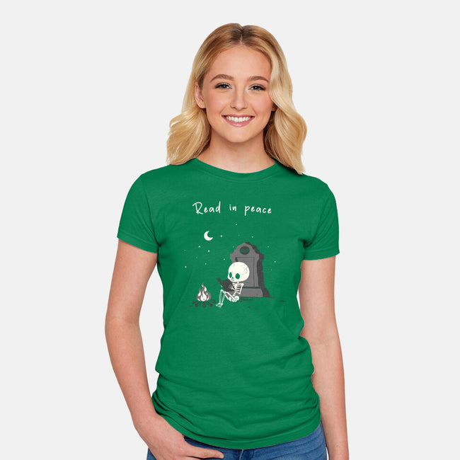 Skeleton Reading-Womens-Fitted-Tee-Mattania
