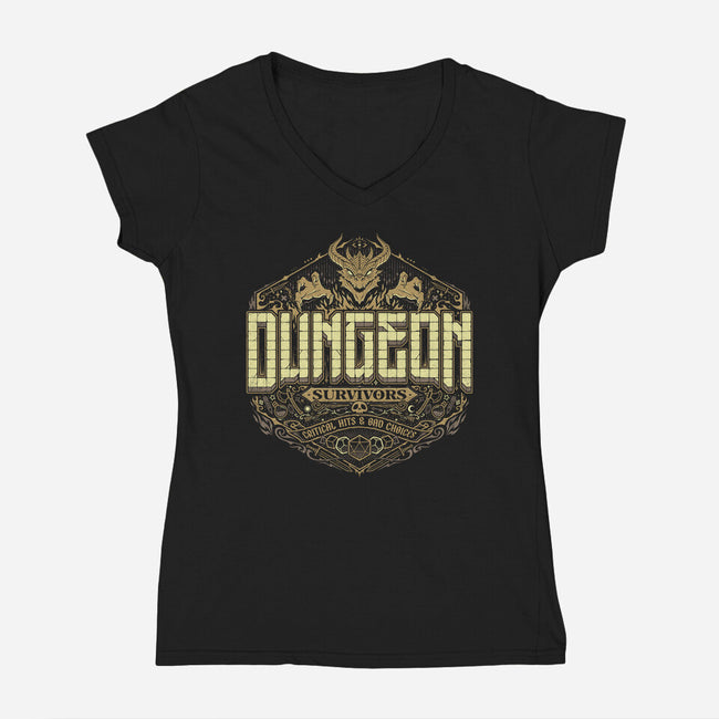 Dungeon Survivors-Womens-V-Neck-Tee-StudioM6