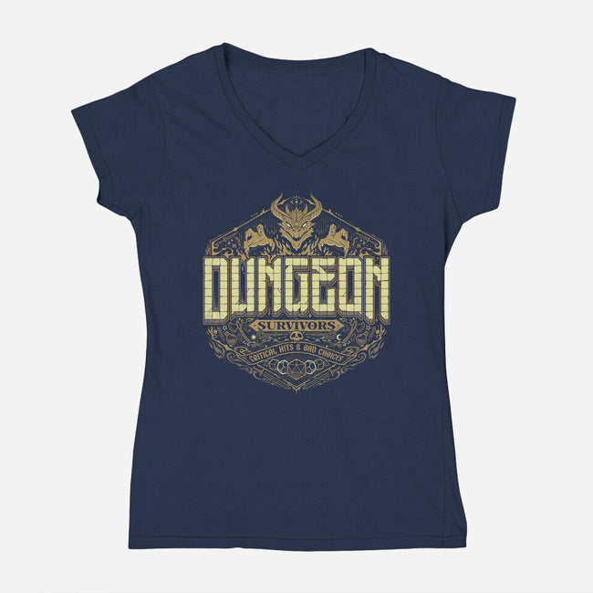 Dungeon Survivors-Womens-V-Neck-Tee-StudioM6