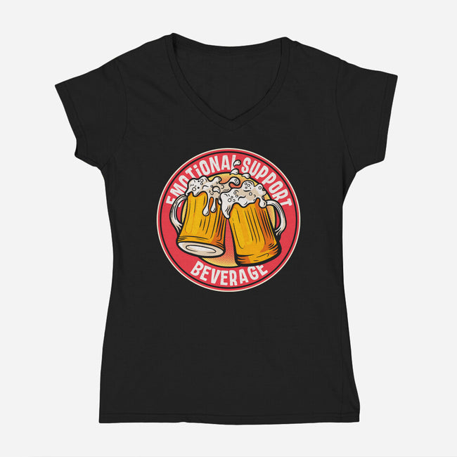 Emotional Support Beverage-Womens-V-Neck-Tee-turborat14