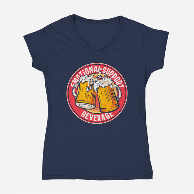 Emotional Support Beverage-Womens-V-Neck-Tee-turborat14