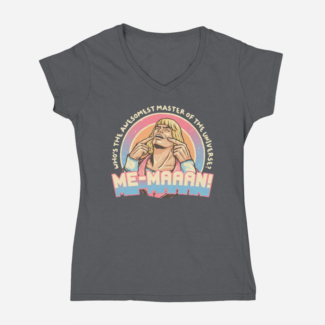 Awesomest Master Of The Universe-Womens-V-Neck-Tee-glitchygorilla