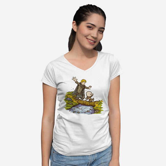 The Hedge Knight And The Egg-Womens-V-Neck-Tee-kg07
