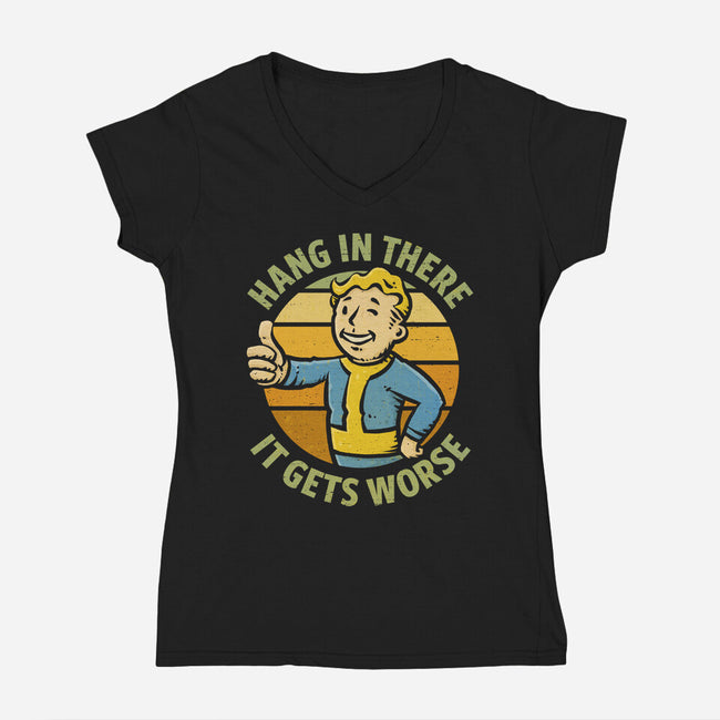 It Really Does Get Worse-Womens-V-Neck-Tee-kg07