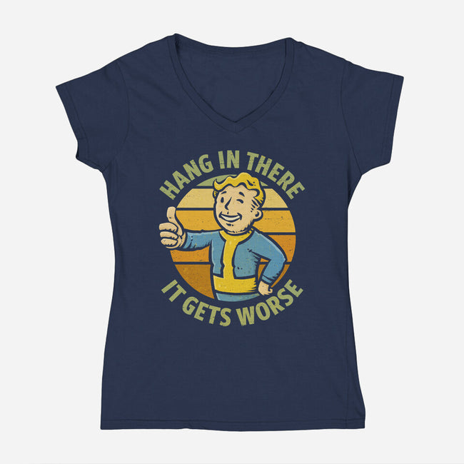 It Really Does Get Worse-Womens-V-Neck-Tee-kg07