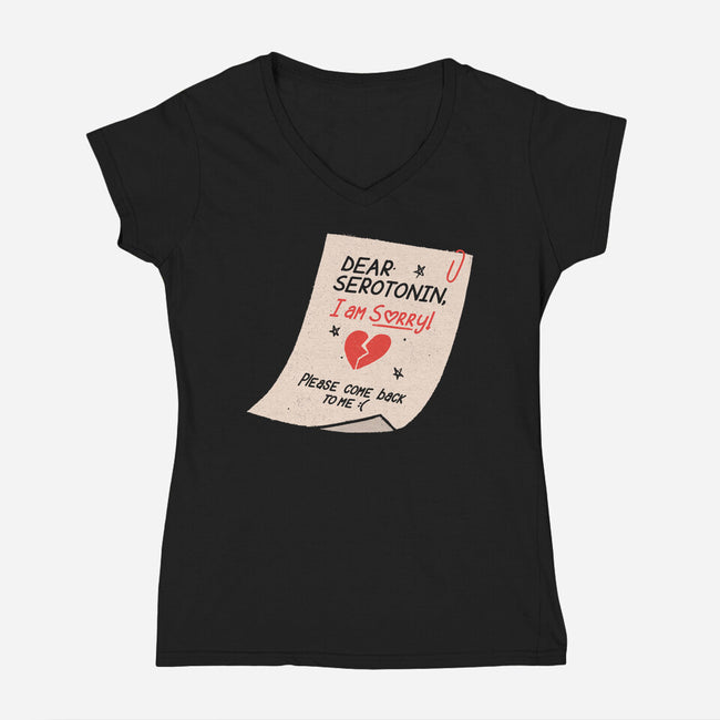 Dear Serotonin-Womens-V-Neck-Tee-koalastudio