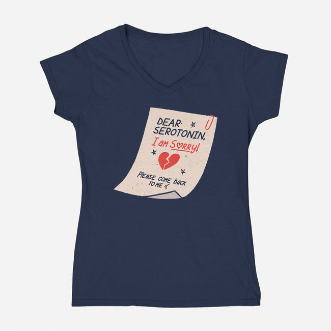 Dear Serotonin-Womens-V-Neck-Tee-koalastudio
