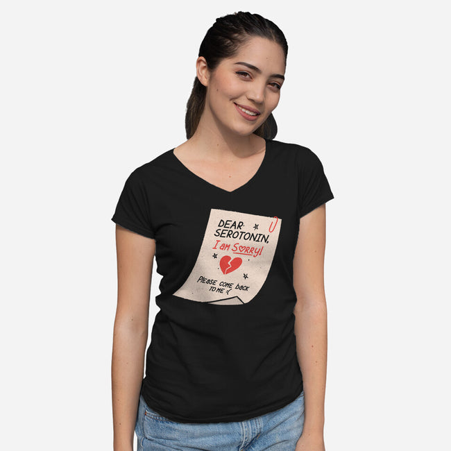 Dear Serotonin-Womens-V-Neck-Tee-koalastudio