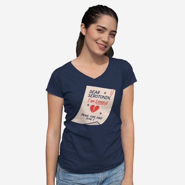 Dear Serotonin-Womens-V-Neck-Tee-koalastudio