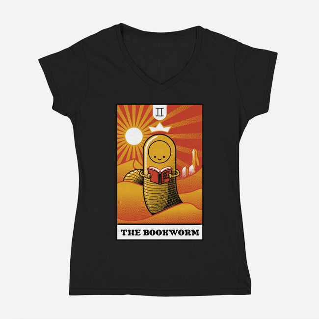 The Bookworm-Womens-V-Neck-Tee-tobefonseca