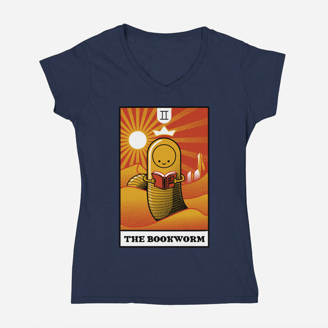 The Bookworm-Womens-V-Neck-Tee-tobefonseca