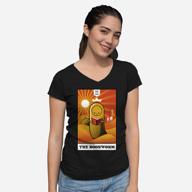 The Bookworm-Womens-V-Neck-Tee-tobefonseca
