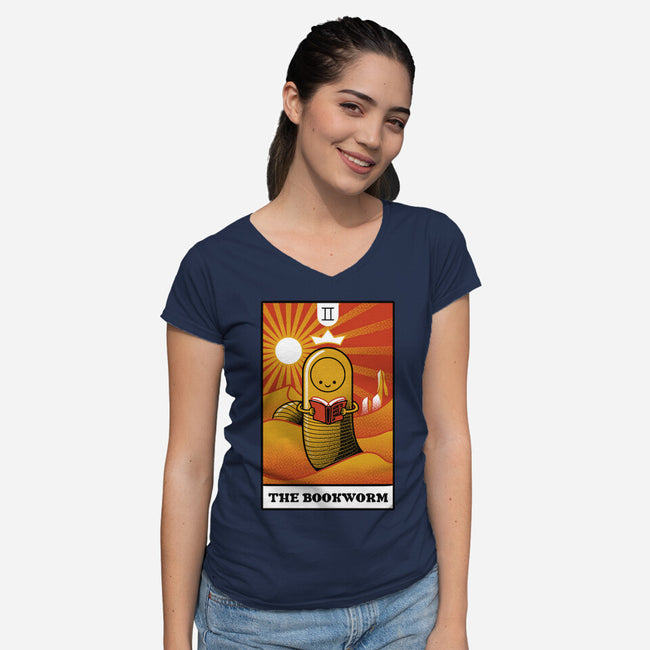 The Bookworm-Womens-V-Neck-Tee-tobefonseca