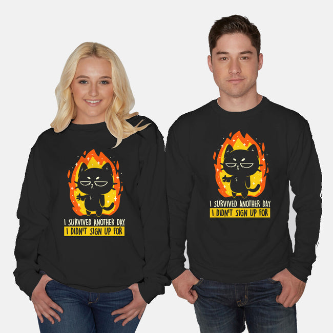 Survived Another Day-Unisex-Crew Neck-Sweatshirt-koalastudio