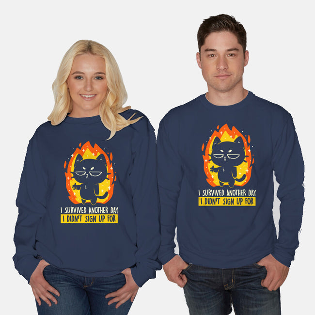Survived Another Day-Unisex-Crew Neck-Sweatshirt-koalastudio
