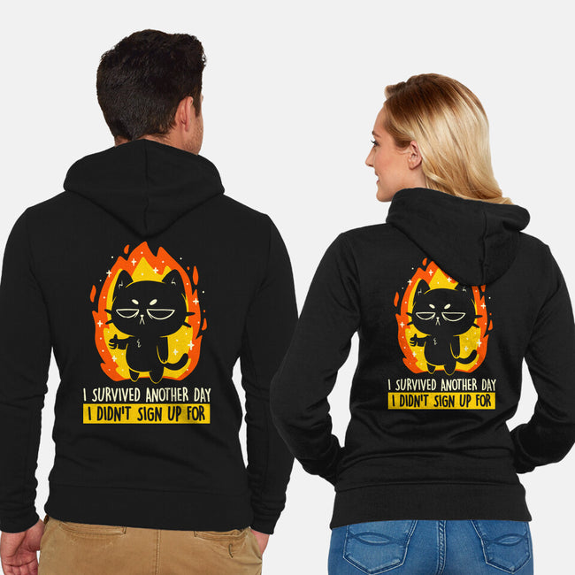 Survived Another Day-Unisex-Zip-Up-Sweatshirt-koalastudio