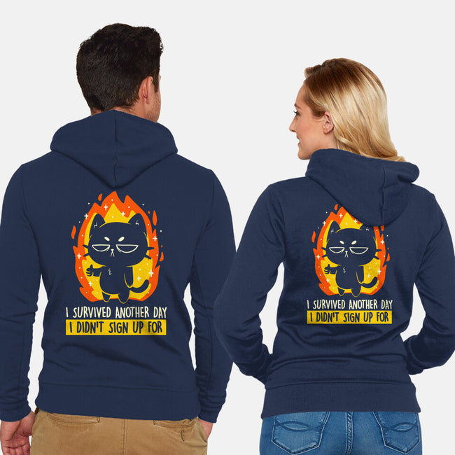 Survived Another Day-Unisex-Zip-Up-Sweatshirt-koalastudio
