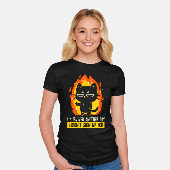 Survived Another Day-Womens-Fitted-Tee-koalastudio