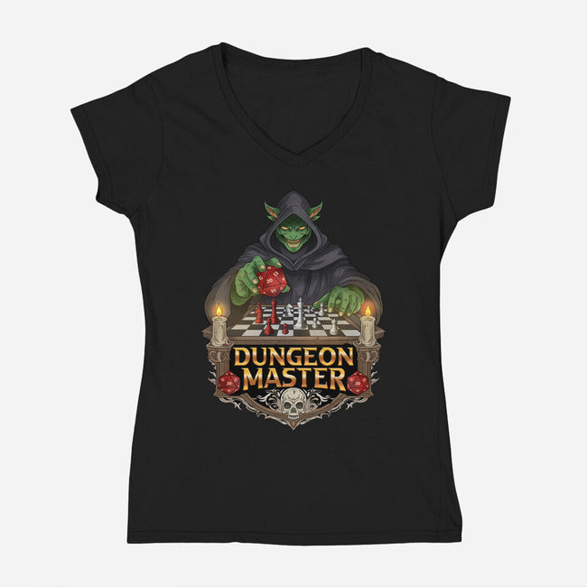 Dungeon Master Mind-Womens-V-Neck-Tee-hirolabs