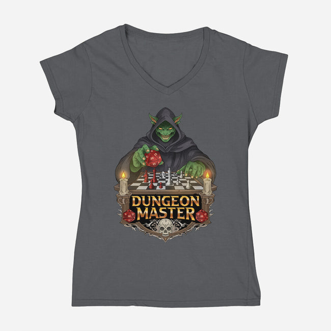 Dungeon Master Mind-Womens-V-Neck-Tee-hirolabs