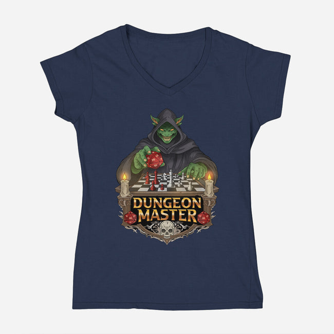 Dungeon Master Mind-Womens-V-Neck-Tee-hirolabs