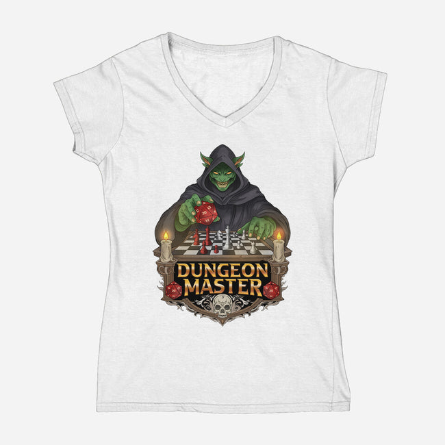 Dungeon Master Mind-Womens-V-Neck-Tee-hirolabs