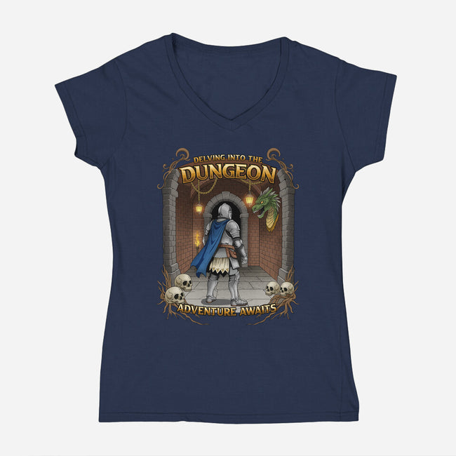 Delving The Dungeon-Womens-V-Neck-Tee-hirolabs