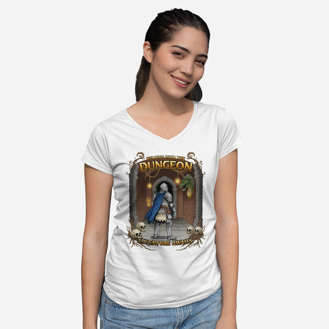 Delving The Dungeon-Womens-V-Neck-Tee-hirolabs