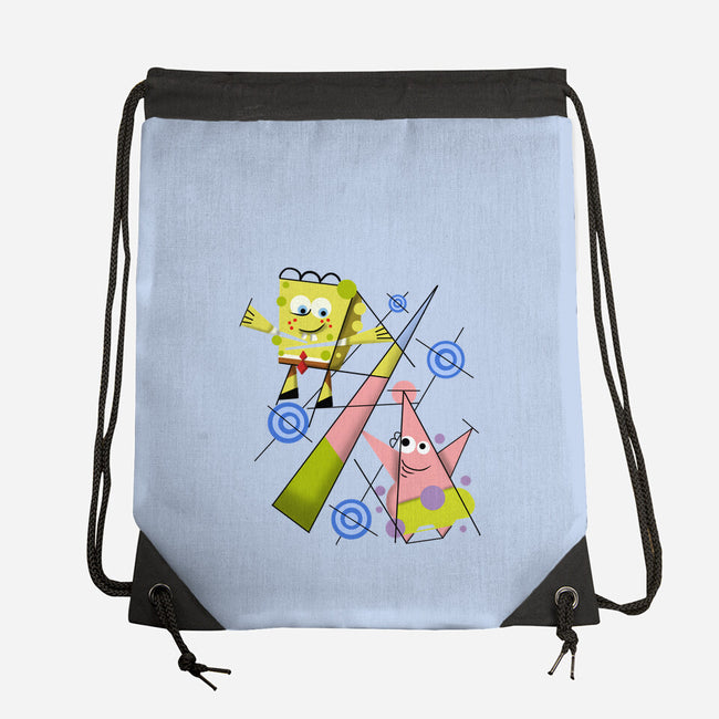Abstract Friends-None-Drawstring-Bag-nickzzarto