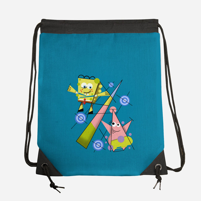 Abstract Friends-None-Drawstring-Bag-nickzzarto