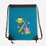 Abstract Friends-None-Drawstring-Bag-nickzzarto