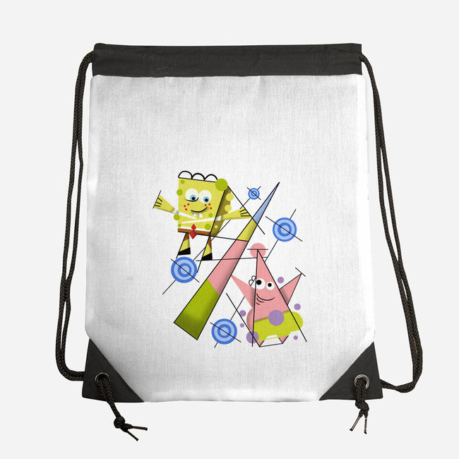 Abstract Friends-None-Drawstring-Bag-nickzzarto