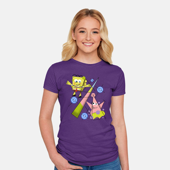 Abstract Friends-Womens-Fitted-Tee-nickzzarto