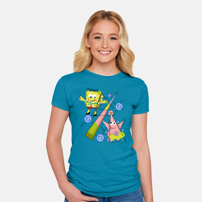 Abstract Friends-Womens-Fitted-Tee-nickzzarto