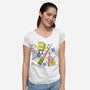 Abstract Friends-Womens-V-Neck-Tee-nickzzarto