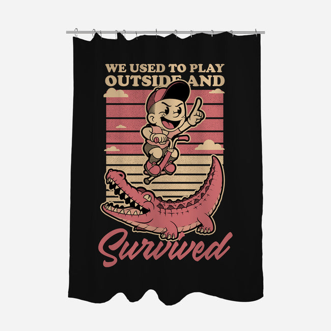 Vintage Playing Dangerous-None-Polyester-Shower Curtain-Studio Mootant