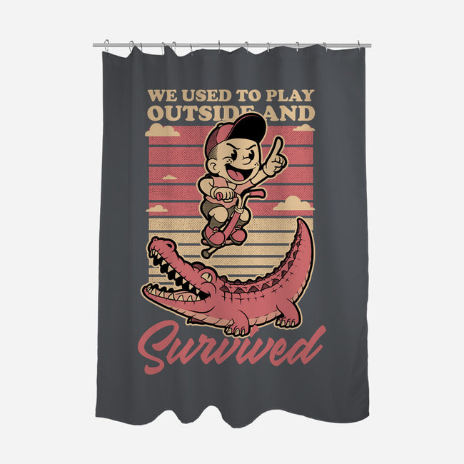Vintage Playing Dangerous-None-Polyester-Shower Curtain-Studio Mootant