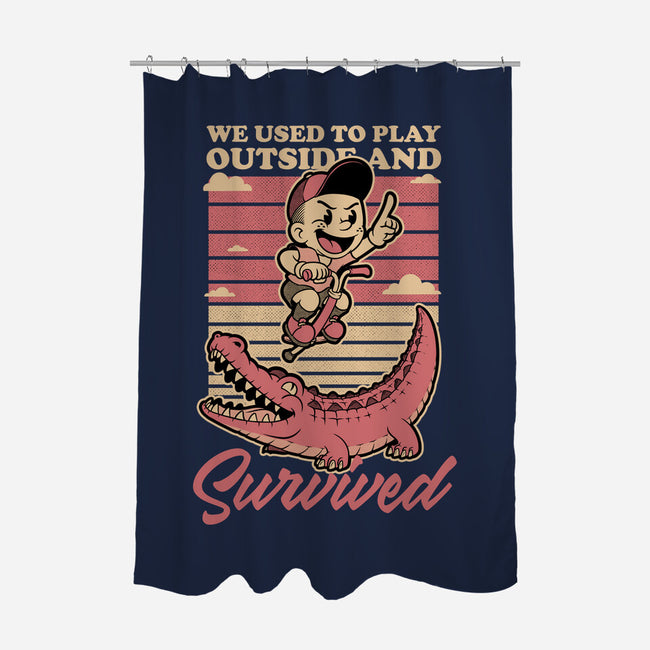 Vintage Playing Dangerous-None-Polyester-Shower Curtain-Studio Mootant