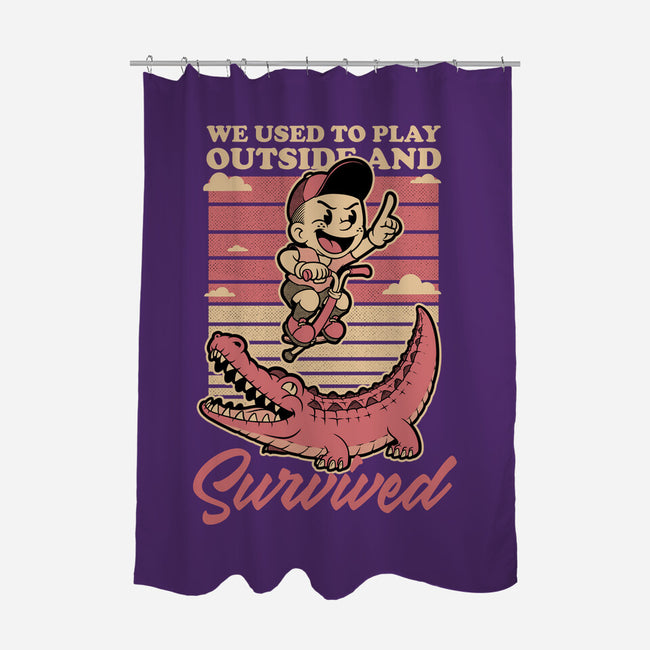 Vintage Playing Dangerous-None-Polyester-Shower Curtain-Studio Mootant