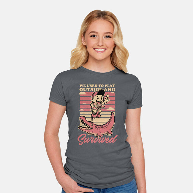 Vintage Playing Dangerous-Womens-Fitted-Tee-Studio Mootant