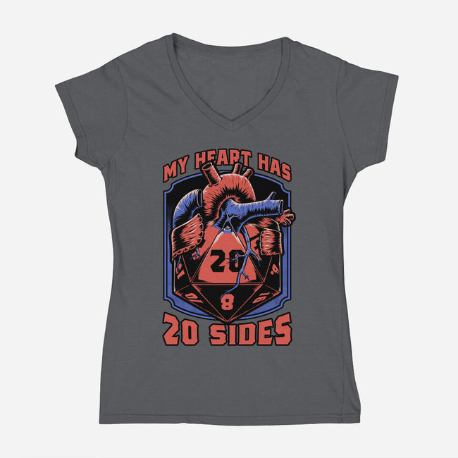 Dice Heart-Womens-V-Neck-Tee-Studio Mootant