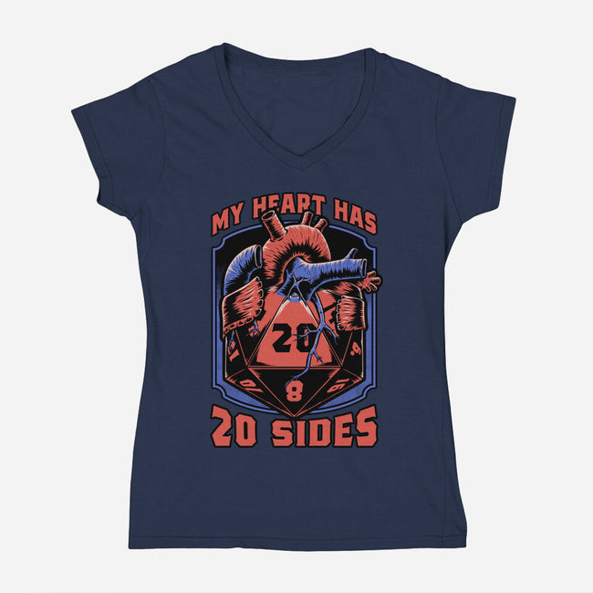 Dice Heart-Womens-V-Neck-Tee-Studio Mootant