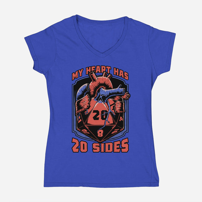 Dice Heart-Womens-V-Neck-Tee-Studio Mootant