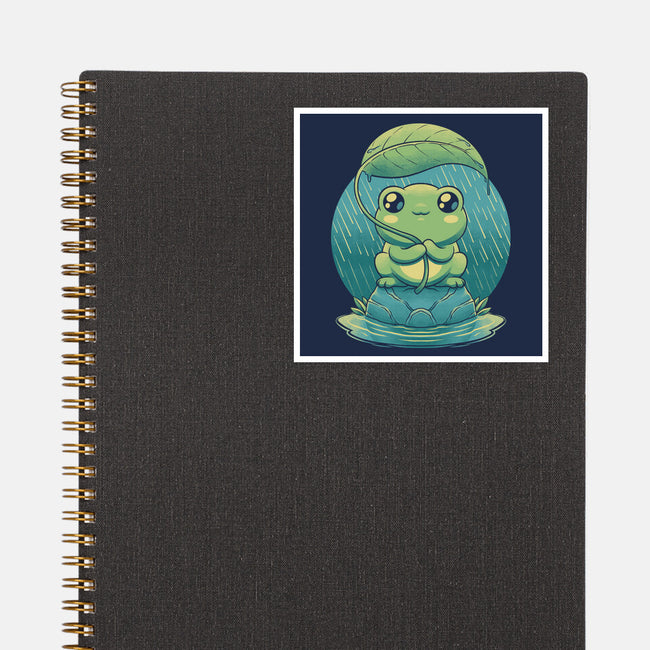 Rainy Day Cute Frog-None-Glossy-Sticker-Studio Mootant